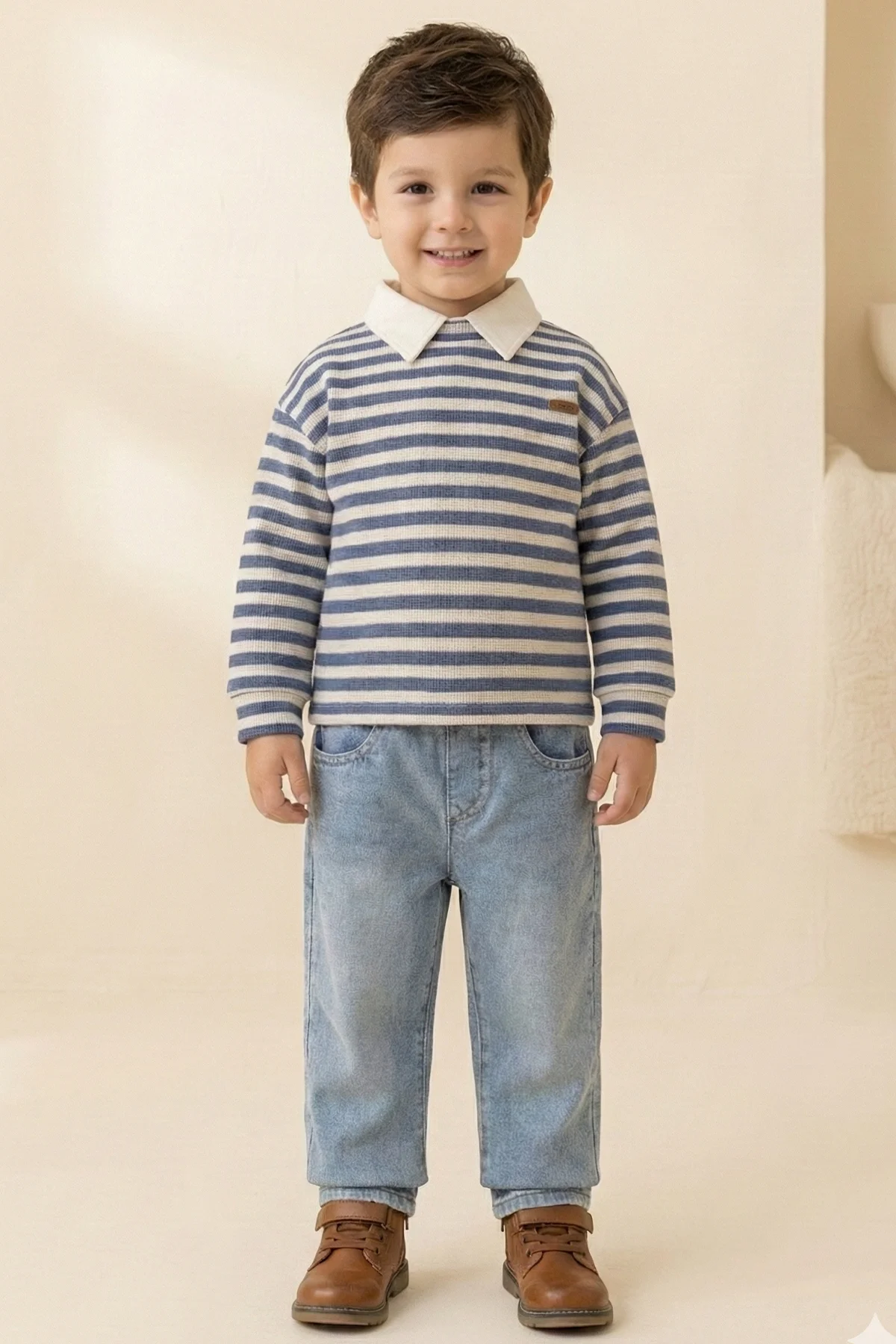 Gömlek Yaka Sweat Pantolon Takım 2-4 Yaş