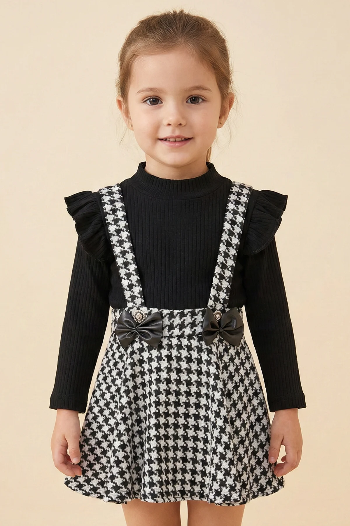 Kazayağı Desenli Fiyonklu Kız Çocuk Jile 1-3Yaş