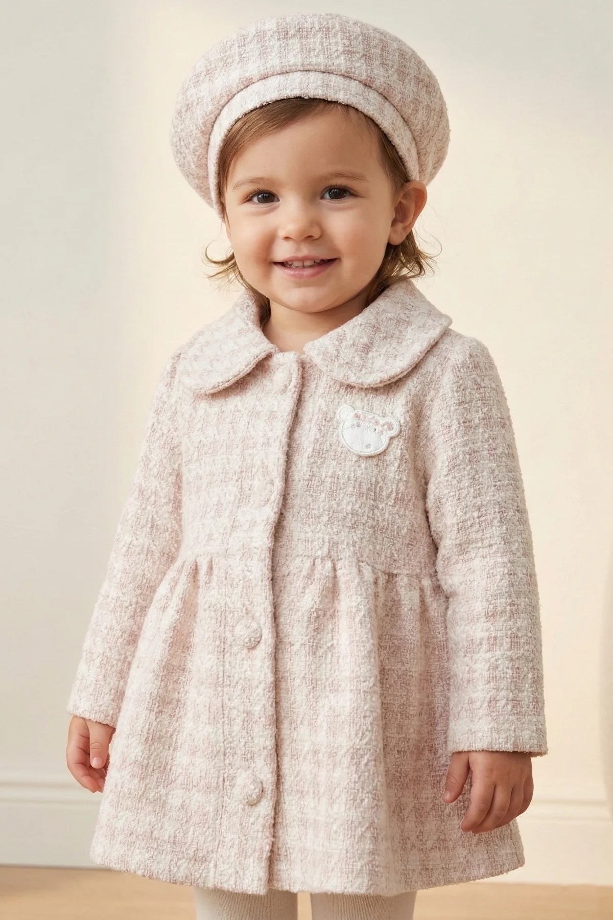 Şapkalı Trench Kız Bebek Elbise 6-18Ay