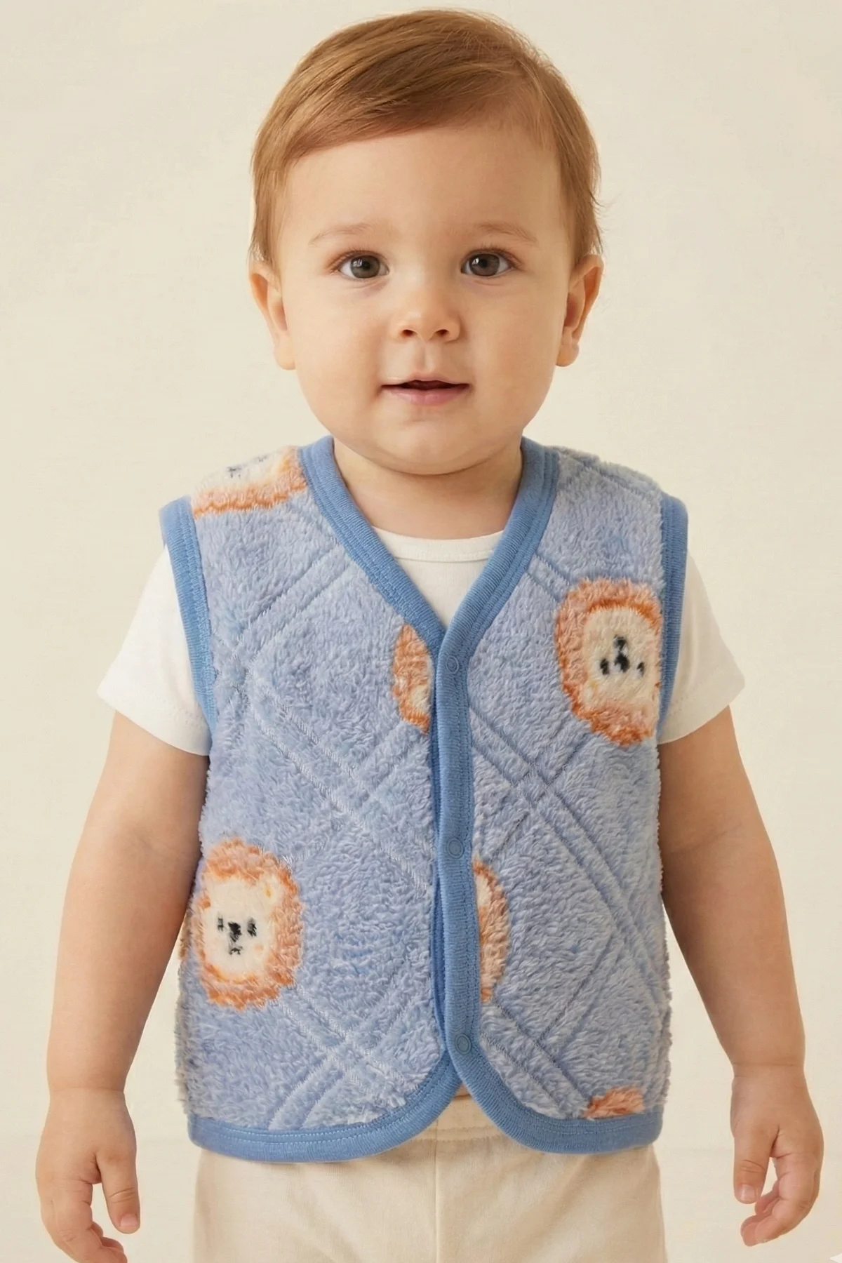 Aslan Figürlü Welsoft Bebek Yelek 6-18Ay